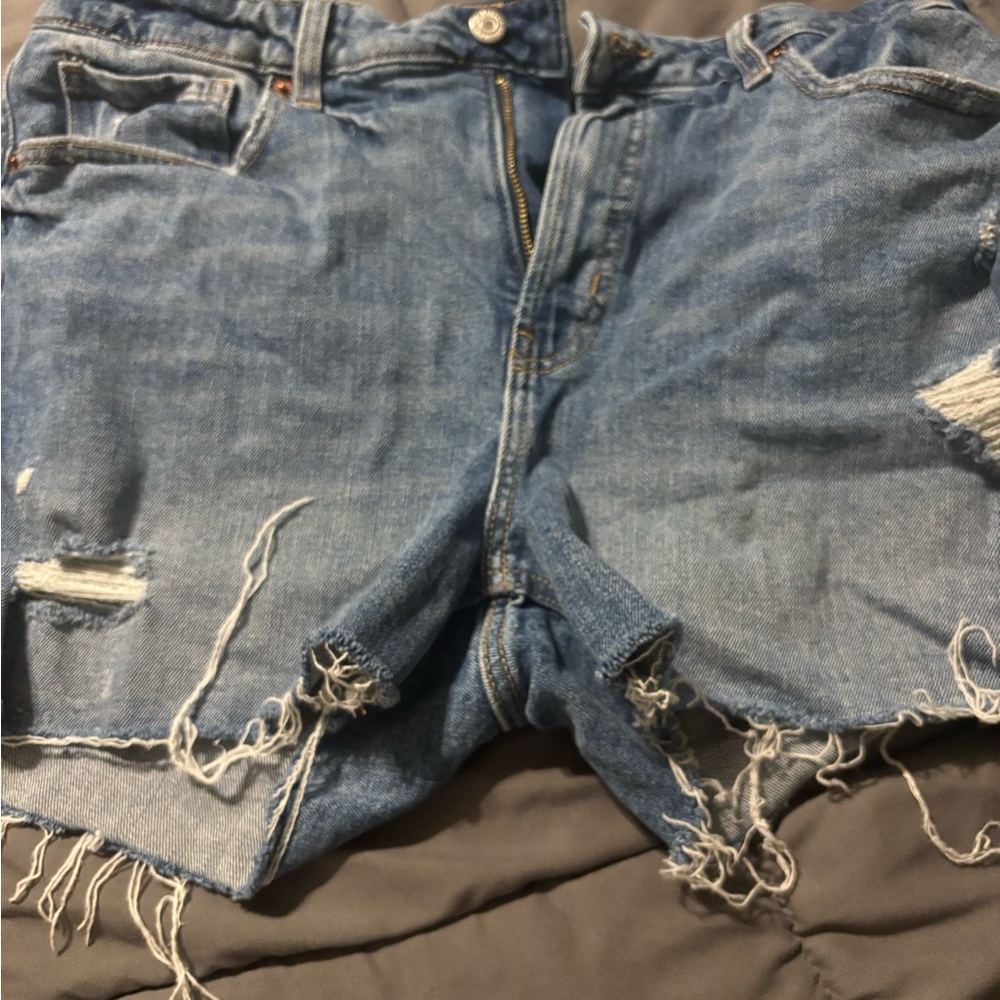Old Navy Blue Distressed Jean Shorts